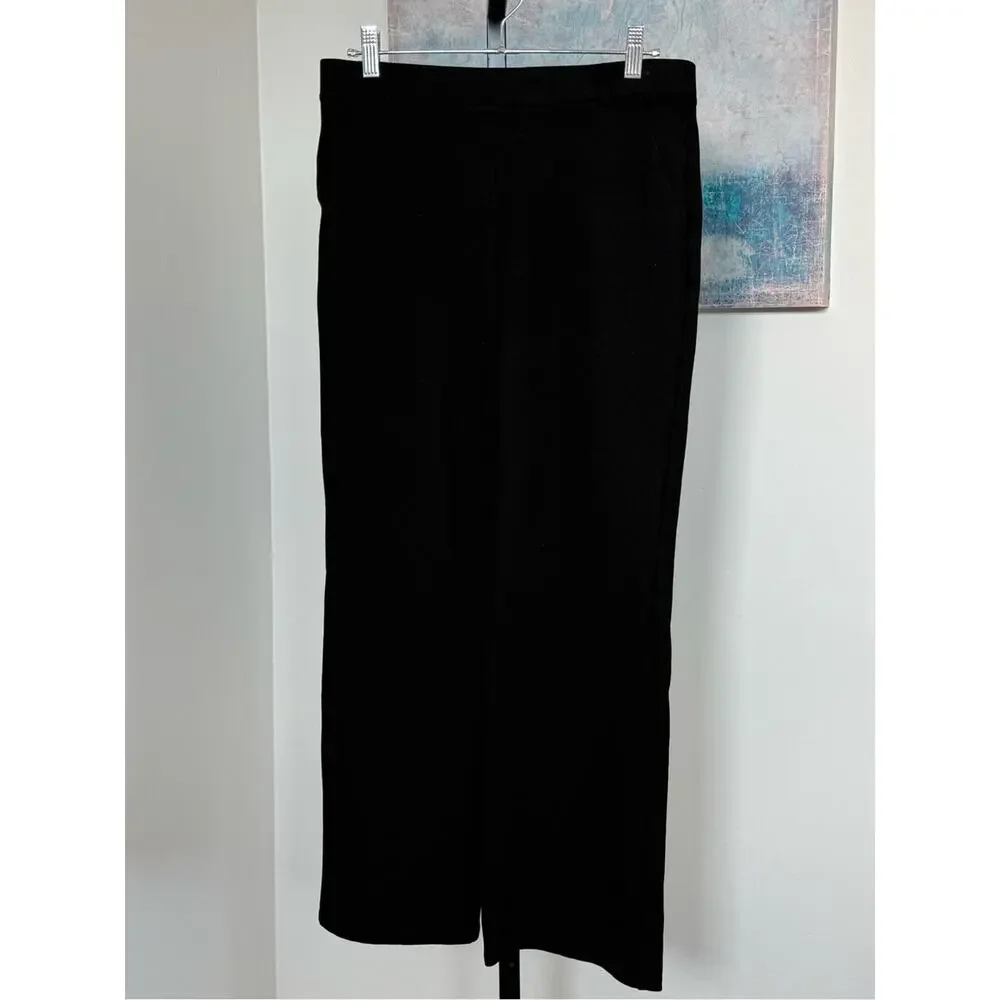 NEW Quince Ultra Stretch Ponte Bootcut Pants Medium Petite 30 Black Pull On NWT